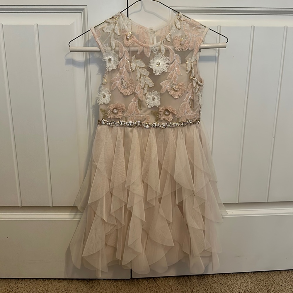 Dress- soft Flower & Tool details. Perfect for Holiday & Special occasions.